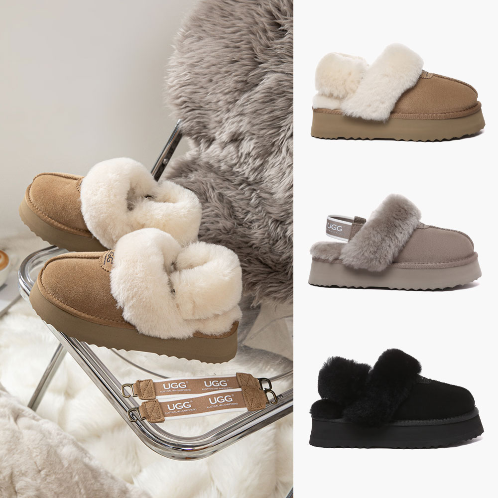 [무료배송] 호주정품 에버어그 풀라 플랫폼 밴딩 탈부착 3WAY 슬리퍼 (굽3.8cm) UGG AS2078