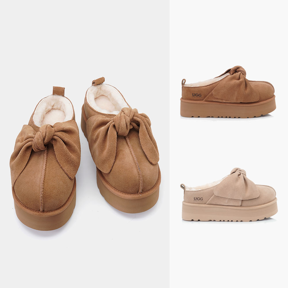 [무료배송] 호주정품 오즈라나 오버사이즈드 보우 플랫폼 로퍼 (굽4cm) OZLANA UGG OZ1022