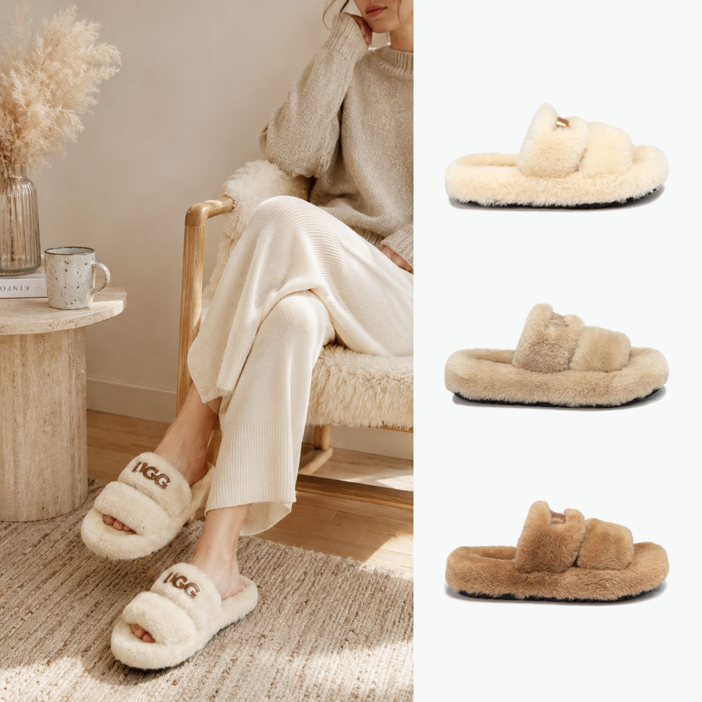 [무료배송] 호주정품 오즈웨어 어그 시그니처 시어링 슬리퍼 OZWEAR UGG OB928
